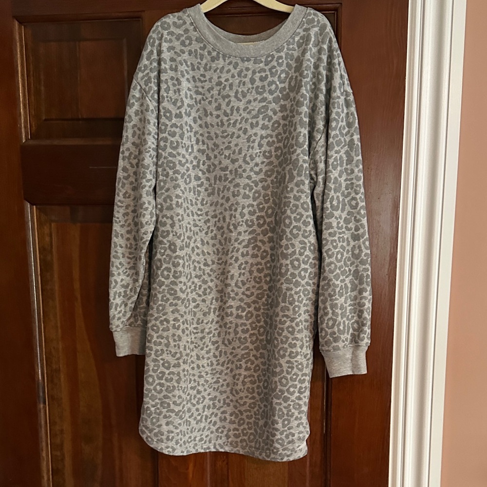 GAP Kids Gray Animal Print Sweatshirt dress/tunic— size 10